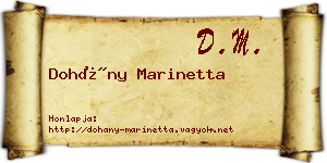 Dohány Marinetta névjegykártya